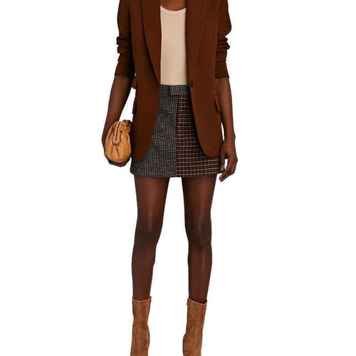 A.L.C. Women 4 Mocha Brown Mavis Single-Breasted Classic Twill Blazer Jacket NWT