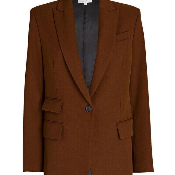 A.L.C. Women 4 Mocha Brown Mavis Single-Breasted Classic Twill Blazer Jacket NWT - view 5