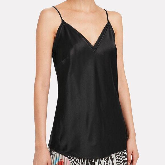 Frame Women's Small Black LWSH0688 V-Neckline Satin Lounge Camisole Tank Top - view 2