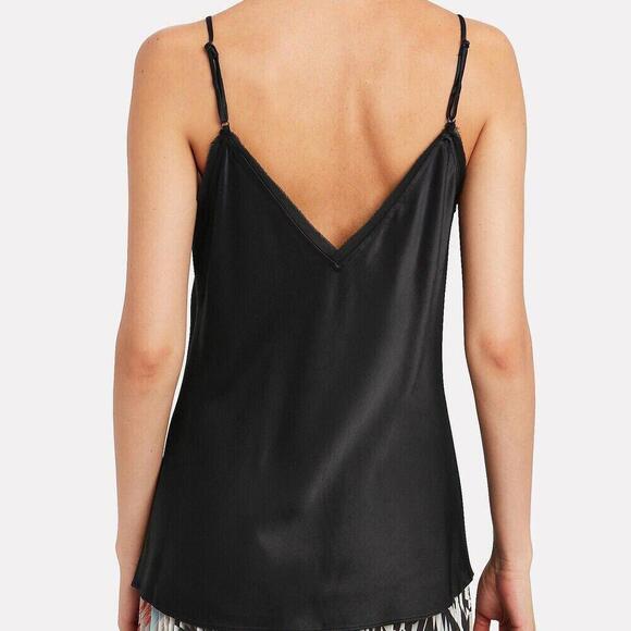 Frame Women's Small Black LWSH0688 V-Neckline Satin Lounge Camisole Tank Top - view 3