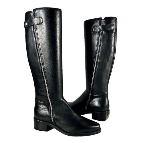 Aquatalia Women's Size US 8M Black Geovanna Boot Tall Leather Zipper Boot $890 - view 2