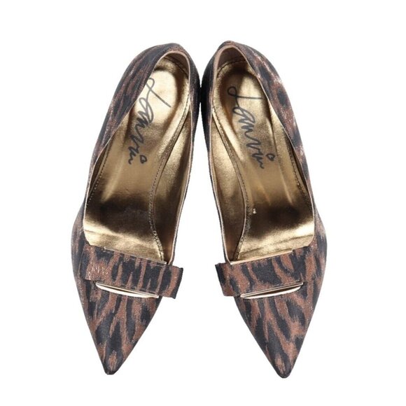 Lanvin Women's Size 38.5 Brown Black Leopard Pumps Pointed Toe Stiletto Heel - view 3