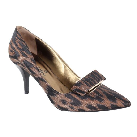 Lanvin Women's Size 38.5 Brown Black Leopard Pumps Pointed Toe Stiletto Heel - view 2