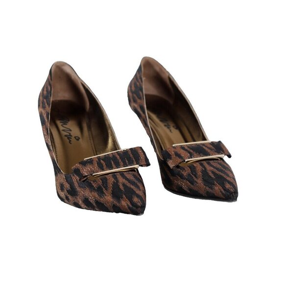 Lanvin Women's Size 38.5 Brown Black Leopard Pumps Pointed Toe Stiletto Heel - view 5