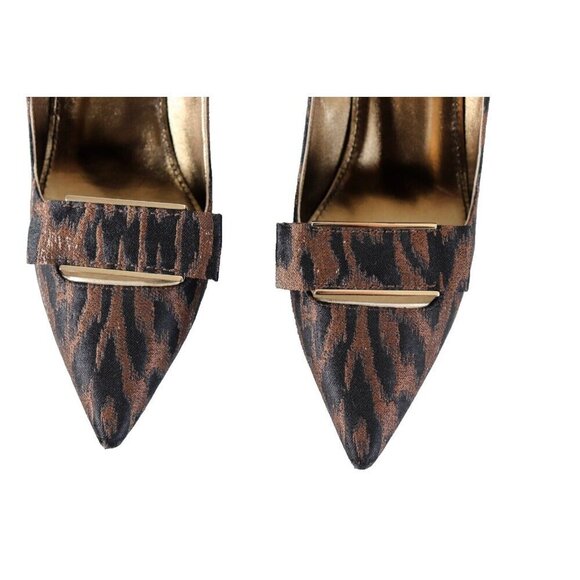 Lanvin Women's Size 38.5 Brown Black Leopard Pumps Pointed Toe Stiletto Heel - view 4
