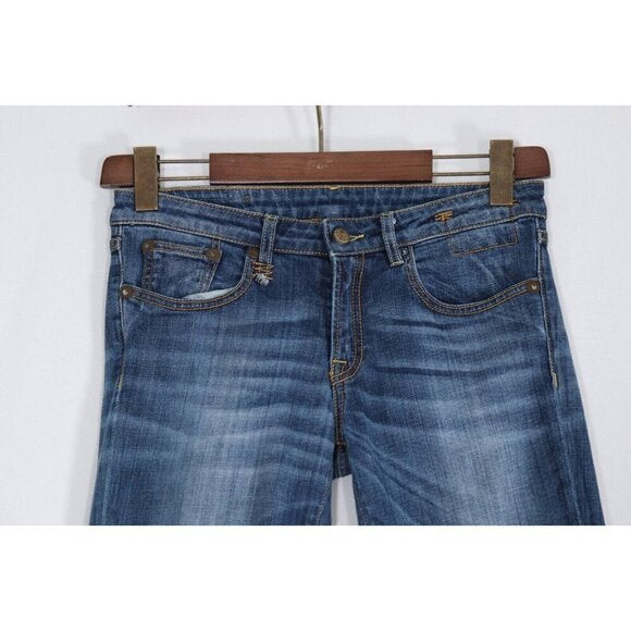 R13 Women's Size 27 Blue Skinny Jeans Low-Rise Faded 5 Pocket Slim Italian Denim - view 2