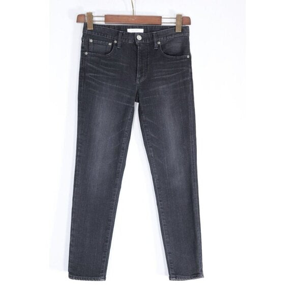 Moussy Women's Size 26 Black Skinny Jeans Mid-Rise Faded 5 Pocket Japanese Denim