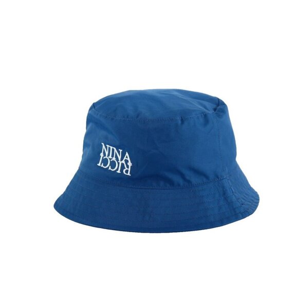 Nina Ricci Women's Small Blue Water Repellant Bucket Embroidered Cotton Hat NWT - view 2