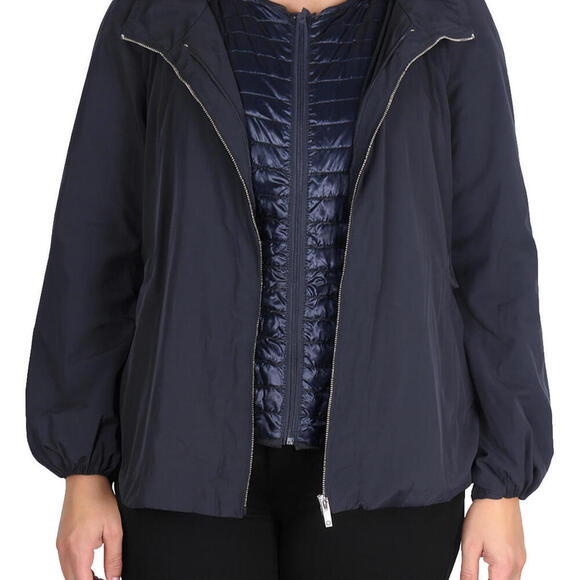 Armani Collezioni Women’s IT46 Medium Navy Jacket Removable Quilted Vest Coat