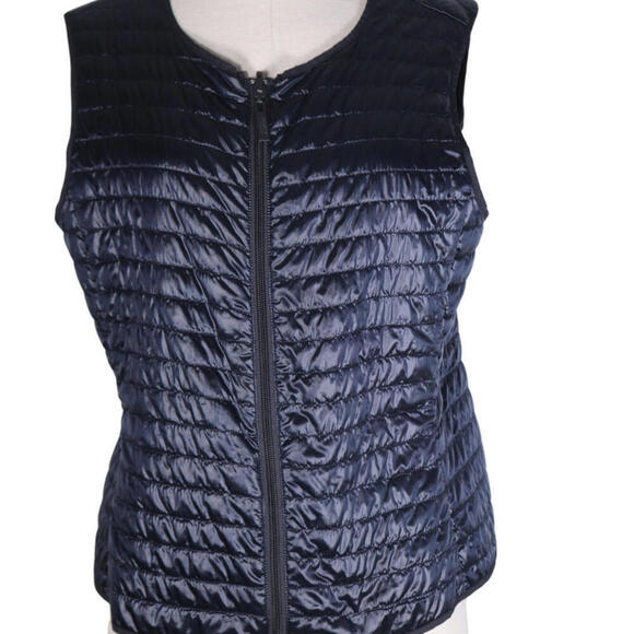 Armani Collezioni Women’s IT46 Medium Navy Jacket Removable Quilted Vest Coat - view 5