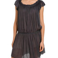Miki Mialy Paris Black Silk Sheer Pleated Dress FR42 US8-10 Made in France $450