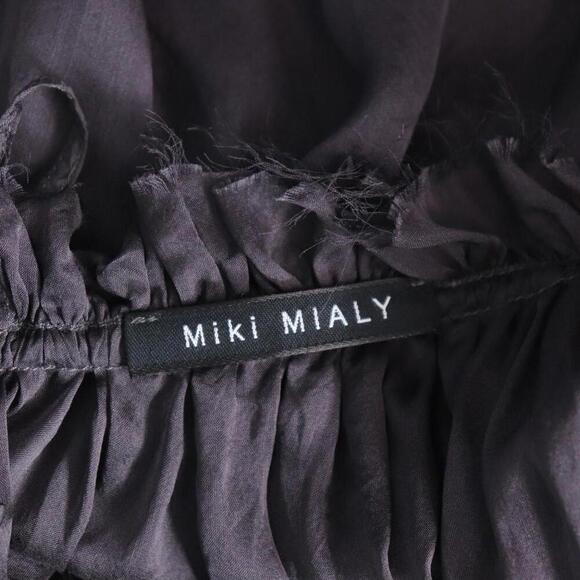Miki Mialy Paris Black Silk Sheer Pleated Dress FR42 US8-10 Made in France $450 - view 5