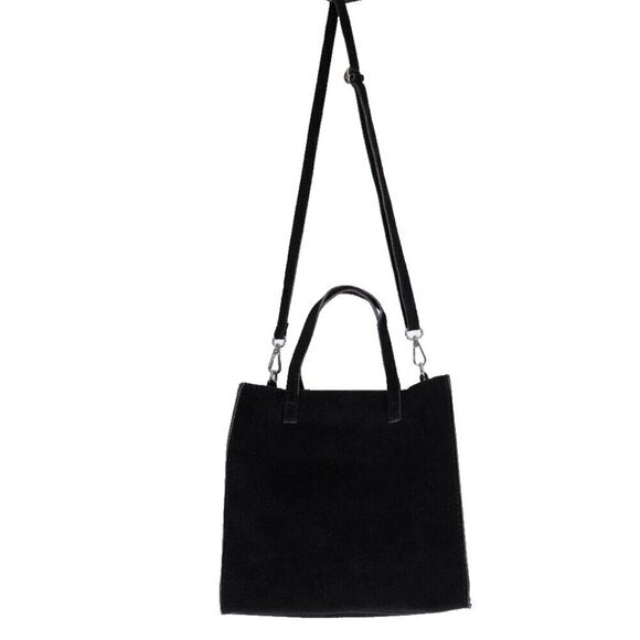 Mathilde C Womens Size Small Black Crossbody Bag Suede Removable Strap Purse NWT - view 2
