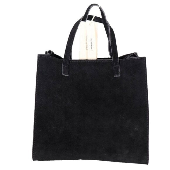 Mathilde C Womens Size Small Black Crossbody Bag Suede Removable Strap Purse NWT