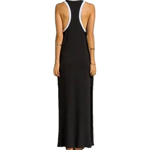 Chaser Women Size Medium Black Brooklyn Graphic Cotton Side-Slit Maxi Tank Dress - view 2