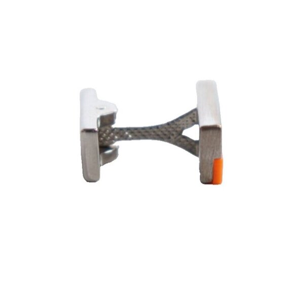 Jack Spade Men’s Cufflinks Orange Silver Metal 2tone Color Rectangular Cufflink - view 3
