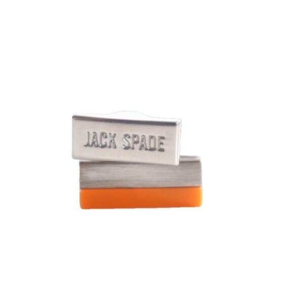 Jack Spade Men’s Cufflinks Orange Silver Metal 2tone Color Rectangular Cufflink - view 5