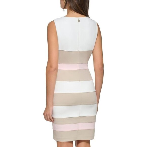 Tommy Hilfiger Women's US 8 Colorblock Scuba Crepe Sheath Dress Sleeveless NWT - view 3
