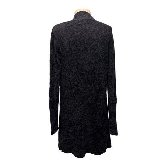 Barefoot Dreams Women’s S/M Black Island Wrap Drape Front Cardigan Knit Sweater - view 3