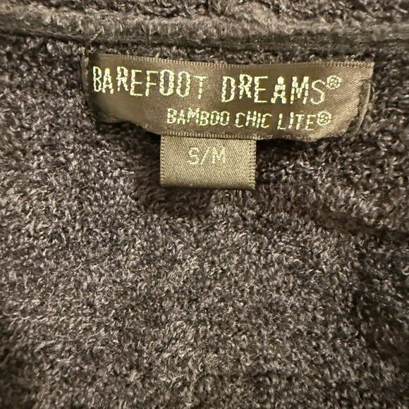 Barefoot Dreams Women’s S/M Black Island Wrap Drape Front Cardigan Knit Sweater - view 4