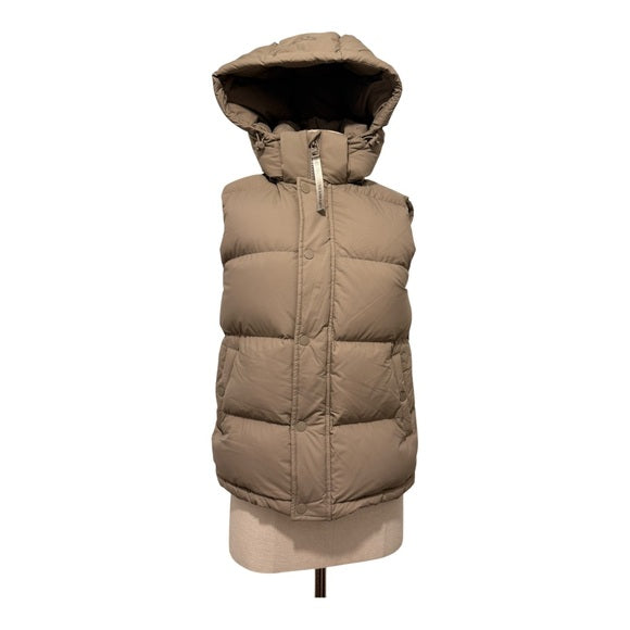 Aritzia Tna Women’s The Super Puff Vest Nomad Taupe Down Puffer Hooded Matte XS - view 2