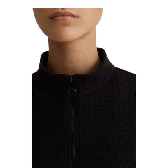 ME+EM Zip Front Dress Women's US 4 Black Textured Long Sleeve Mini Shift Dress - view 3
