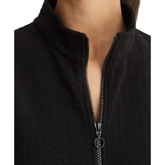 ME+EM Zip Front Dress Women's US 4 Black Textured Long Sleeve Mini Shift Dress - view 4