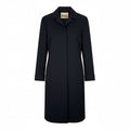 Herno Black Scuba Coat Women Size IT 44 US 8 Minimalist Snap Front Long Jacket