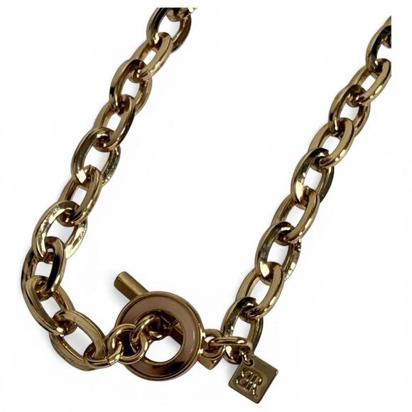 Banana Republic Women's Metal Chain Necklace Belt Gold-Tone Tortoise Hoops S/M - view 5