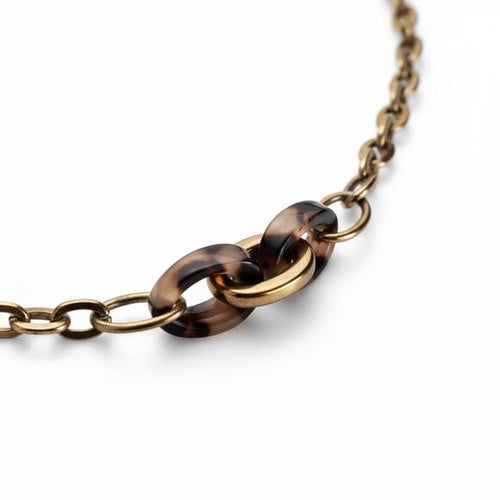 Banana Republic Women's Metal Chain Necklace Belt Gold-Tone Tortoise Hoops S/M - view 2