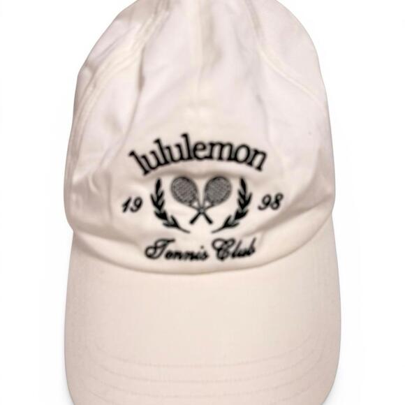 Lululemon Tennis Club Hat White Baseball Cap Embroidered 98 Logo Adjustable S/M - view 2