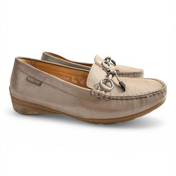 Mephisto Leather Loafers Women EU 38 US 7.5 Taupe Comfort Slip On Shoes Moccasin - view 4