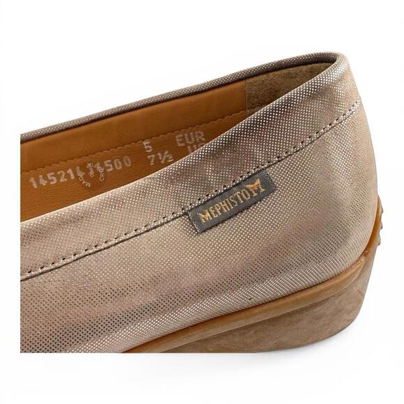 Mephisto Leather Loafers Women EU 38 US 7.5 Taupe Comfort Slip On Shoes Moccasin - view 2