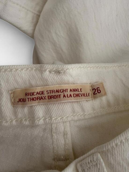 Levis Premium Ribcage Straight Ankle Jeans Women's Size 26 White W26 L27 Denim - view 4