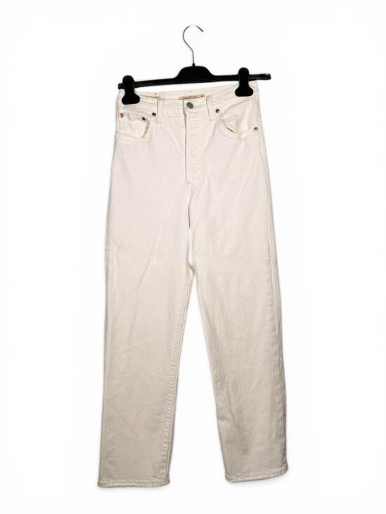 Levis Premium Ribcage Straight Ankle Jeans Women's Size 26 White W26 L27 Denim - view 3
