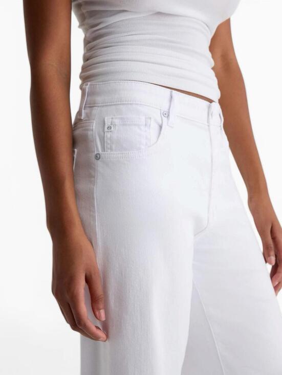 AG Adriano Goldschmied Saige Wide Leg Crop High Rise White Jeans Women's Size 29 - view 4