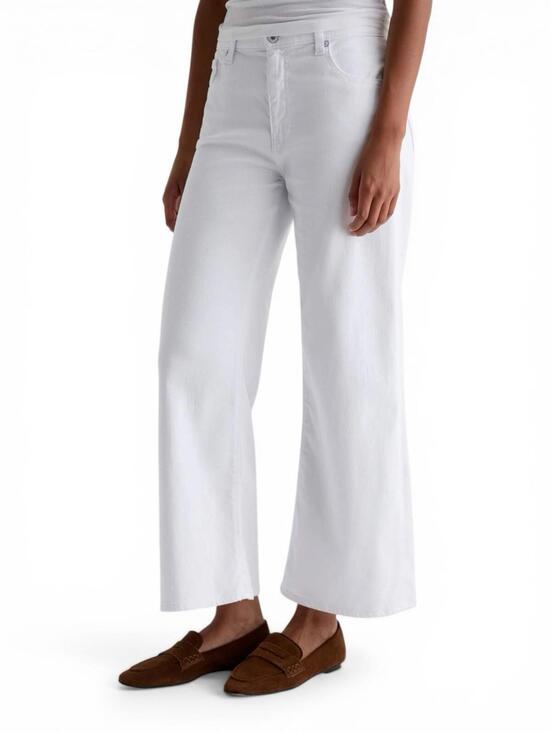AG Adriano Goldschmied Saige Wide Leg Crop High Rise White Jeans Women's Size 29 - view 5