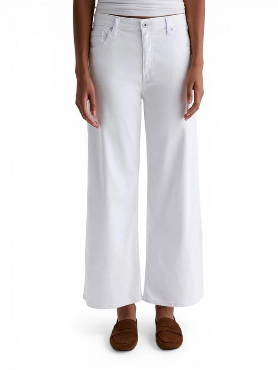 AG Adriano Goldschmied Saige Wide Leg Crop High Rise White Jeans Women's Size 29 - view 2