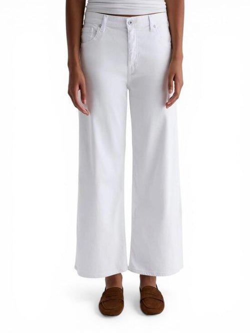 AG Adriano Goldschmied Saige Wide Leg Crop High Rise White Jeans Women's Size 29 - view 2