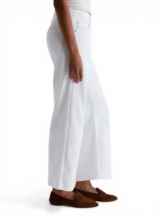 AG Adriano Goldschmied Saige Wide Leg Crop High Rise White Jeans Women's Size 29 - view 3