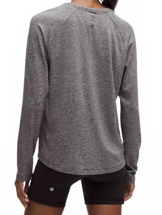 Lululemon Women's Size 8 License to Train Classic Fit Long Sleeve Shirt Gray - view 2