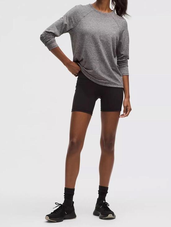 Lululemon Women's Size 8 License to Train Classic Fit Long Sleeve Shirt Gray - view 4