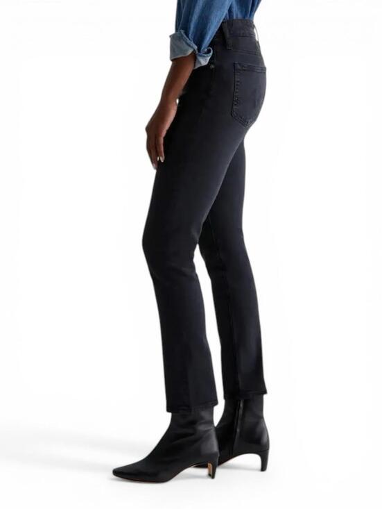 AG Adriano Goldschmied Mari Crop Women's 27 High Rise Slim Straight Black Jeans - view 4