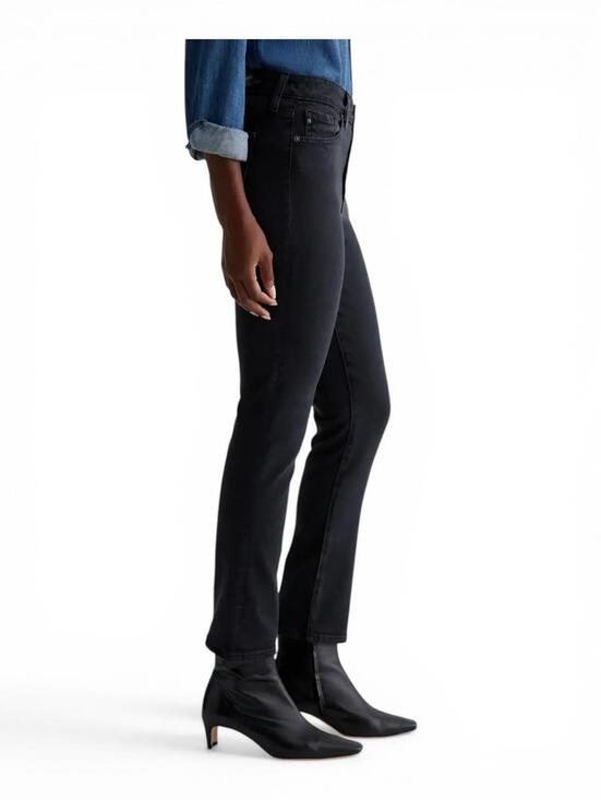 AG Adriano Goldschmied Mari Crop Women's 27 High Rise Slim Straight Black Jeans - view 3