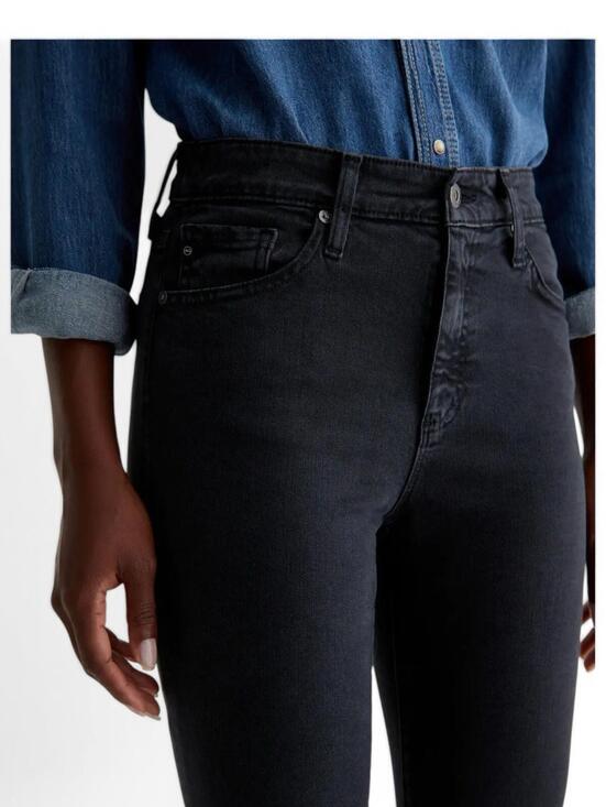 AG Adriano Goldschmied Mari Crop Women's 27 High Rise Slim Straight Black Jeans - view 2