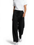 InWear US8 DrizaIW Culotte Women Medium Black Linen Wide Leg Drawstring Pants