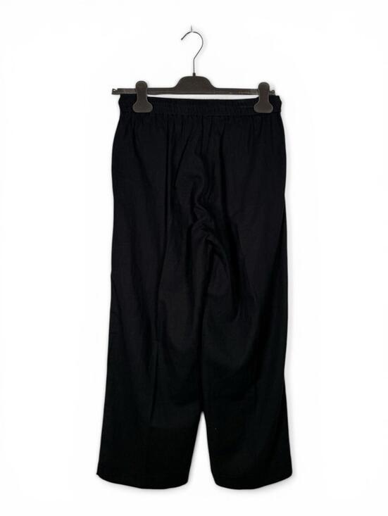 InWear US8 DrizaIW Culotte Women Medium Black Linen Wide Leg Drawstring Pants - view 3